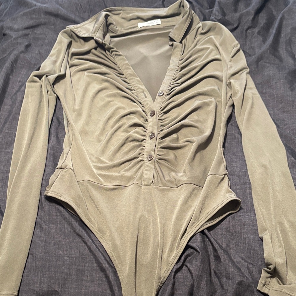 Olive Long Sleeve Kids One Piece